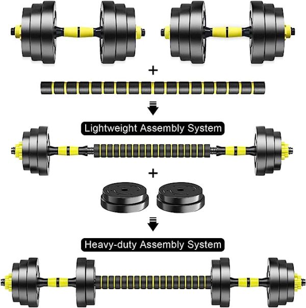 Adjustable-Dumbbells-Set, Free Weights Set with Connector,Fitness Exercises for Home Gym Suitable Men/Women Visit the ZYCKWXS Store